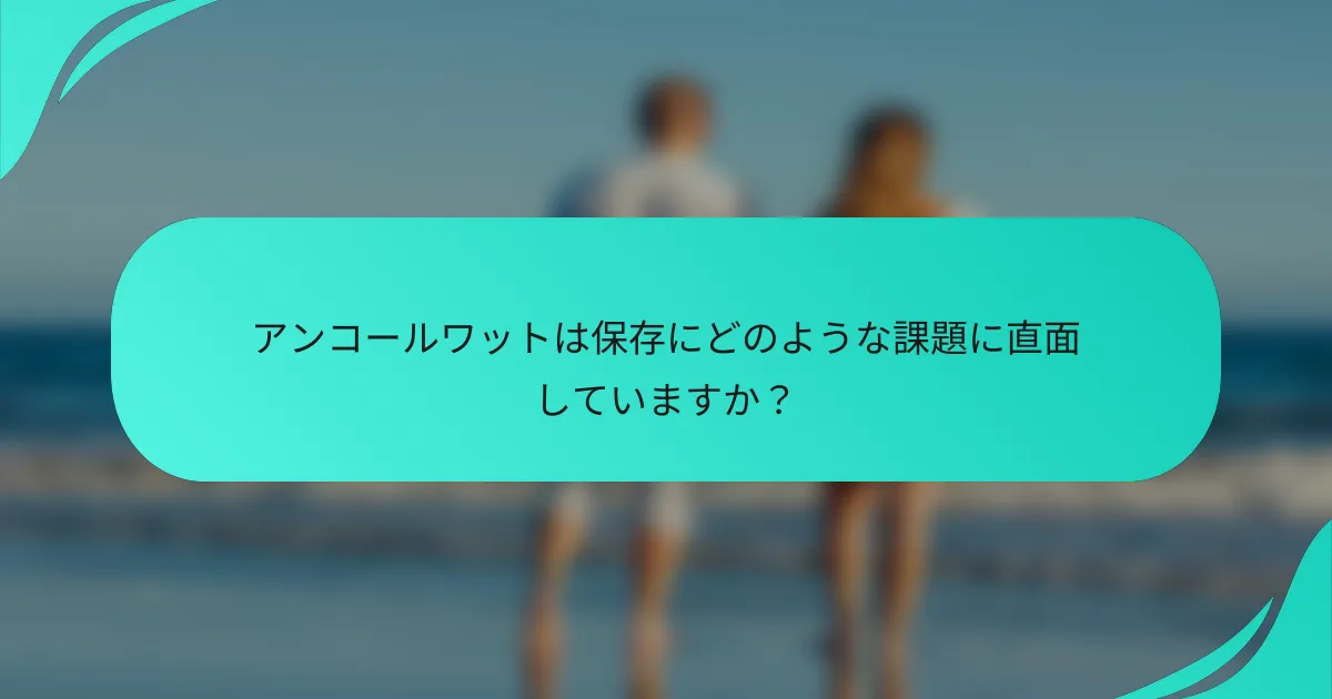 アンコールワットは保存にどのような課題に直面していますか？